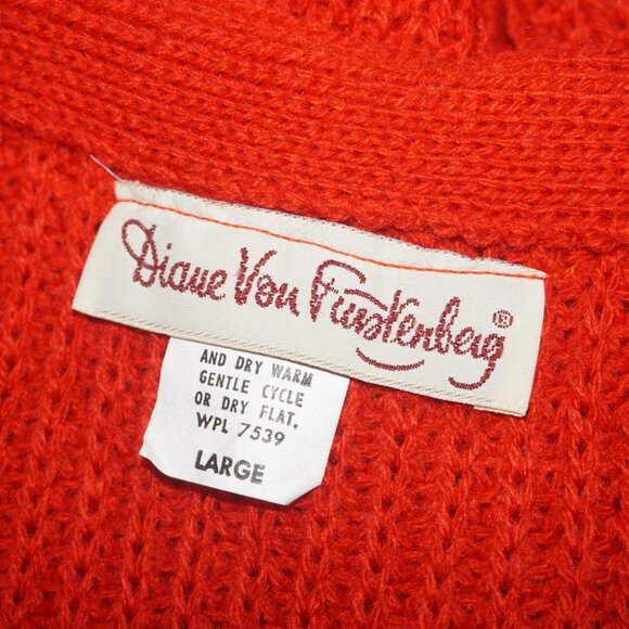 Vintage 70s DVF Diane Von Furstenberg Red Knit Sweater - Picture 7 of 10